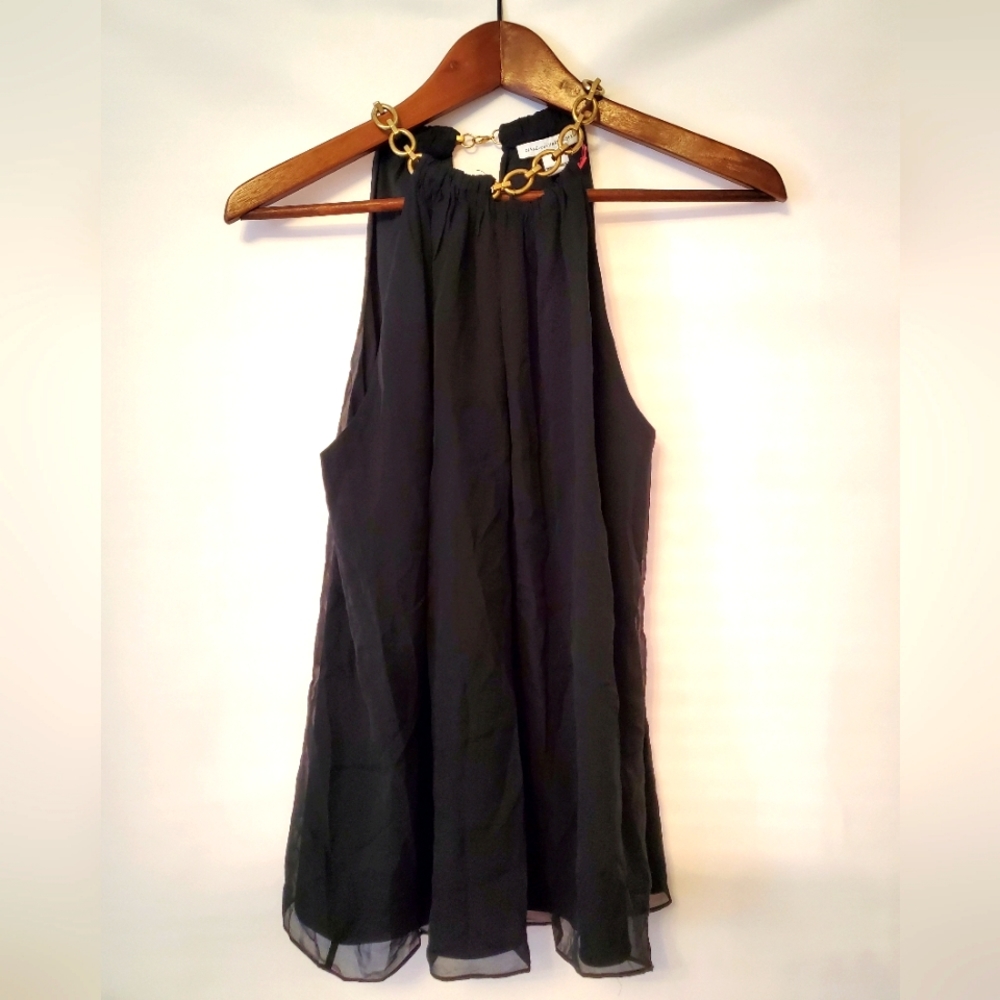 Diane Von Furstenberg black sleeveless top